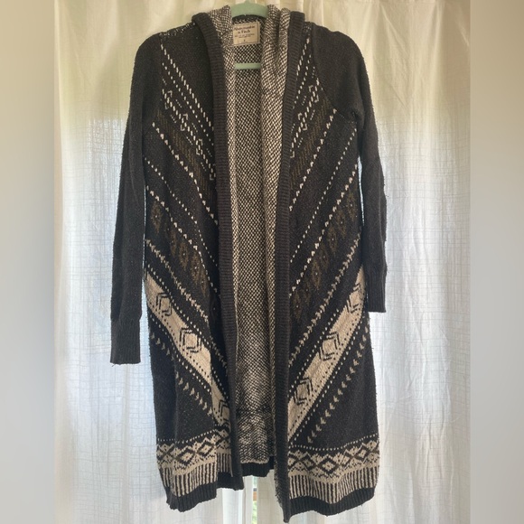 Abercrombie Fair Isle Hooded Duster Cardigan - Picture 2 of 5